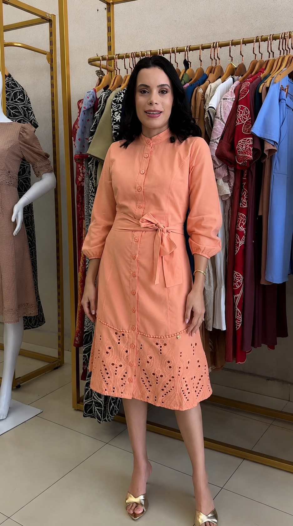 Vestido Chemise Bordado Premium