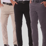 Kit 3 Calça Masculina Sarja Slim Alfaitaria Esporte Fino