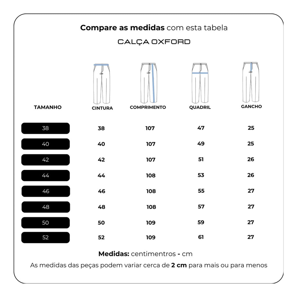 Calça Social Masculina Executivo Em Oxford Premium