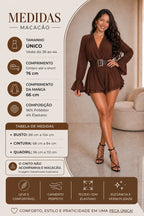 Macaquinho Feminino Curto Manga Longa Soltinho Duna Inverno