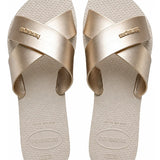 Chinelo Rasteirinha Havaianas Aqua Metallic Feminino Moda