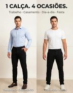 Calça Masculina Sarja Esporte Fino Bolso Faca Lycra Stillger
