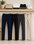 Calça Sarja Masculina Social Slim Elastano Bolso Embutido