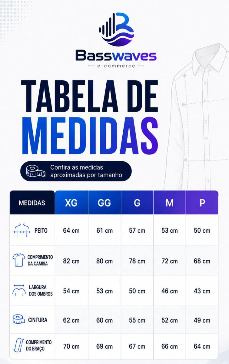 Camisa Social Masculina Slim Fit Premium Passa Facil
