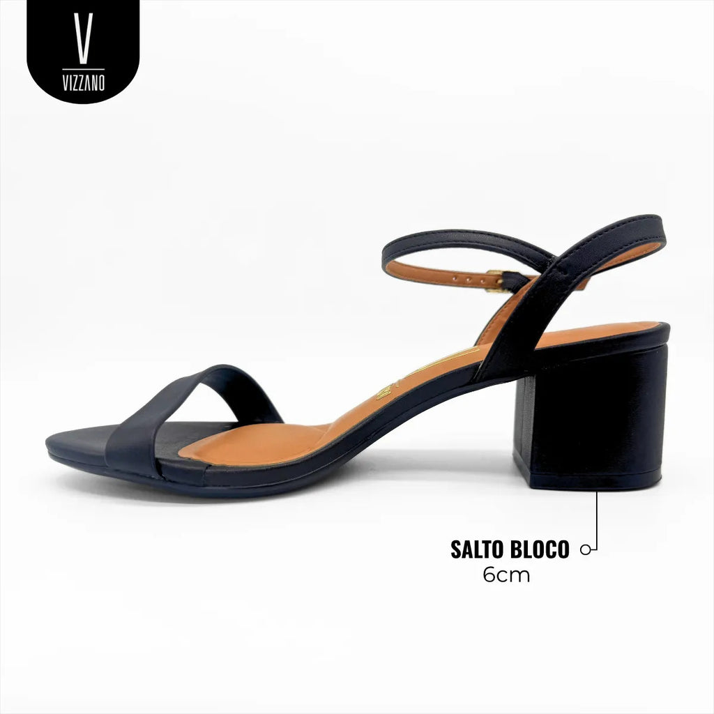 Sandália Feminina Casual Salto Bloco Confortável Vizzano