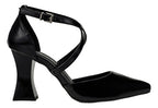 Scarpin Feminino Salto Alto Geométrico Taça Tiras Cruzadas