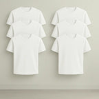 Kit 6 Camisetas Premium Brancas 100% Algodão Premium