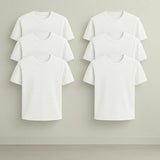 Kit 6 Camisetas Premium Brancas 100% Algodão Premium