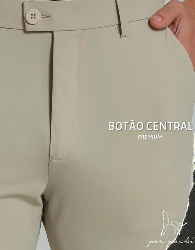 Kit 2 Calça Masculina Alfaiataria Poliamida Social Premium