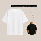 Kit 3 Oversized Masculina Stretwear Básica Lisa Premium