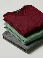 Kit 03 Camisetas Basica Gola V Masculinas Camisa Slim Fit Lisa