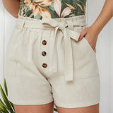 Short Alfaiataria Forrado Feminino Bermuda  Cintura Alta