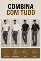 Calça Masculina Sarja Premium Esporte Fino Bolso Faca Lycra