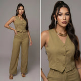 Conjunto Alfaiataria Social Risca De Giz Feminino Elegante