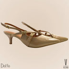 Scarpin Feminino Vizzano Slingback Bico Fino Baixo 6cm