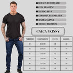 Calça Jeans Preta Super Skinny Masculina Lycra Premium