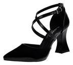 Scarpin Feminino Salto Alto Geométrico Taça Tiras Cruzadas