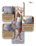 Shorts Alfaiataria Feminino Social Cintura Alta Bolsos Verão