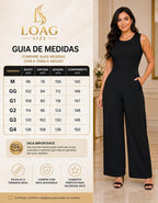 Macacão Social Feminino Elegante Elastex Acinturado