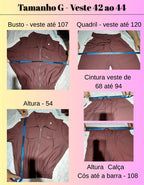 O Conjunto Alfaiataria Feminino Calça E Cropped Blusa Social