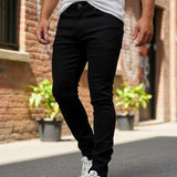 Calça Masculina Lions Jeans Slim Preta Com Elastano Casual
