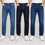 Kit 3 Calças Masculinas Jeans Slim Lycra Premium Elastano