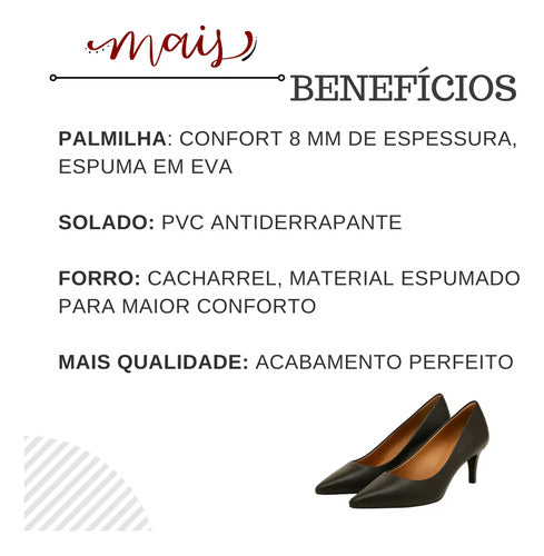 Scarpin Sapato Feminino Salto Baixo Fino Social Confortável