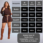 Macaquinho Manga Longa Com Camadas Duna Soltinho Feminino