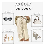 Conjunto Linho Feminino Camisa E Short Linha Premium