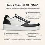 Tênis Air Vonizz Casual Couro Branco Caramelo Unissex