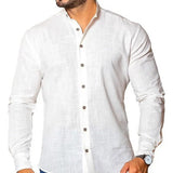 Camisas Masculina Social Gola Padre Linho Premium Moda Luxo