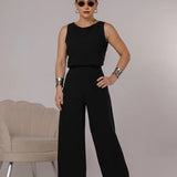 Conjunto Alfaiataria Feminino Calça Wide Leg E Blusa Elegant