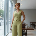 Conjunto Alfaiataria Social Risca De Giz Feminino Elegante