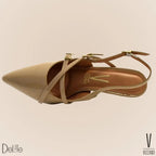 Scarpin Feminino Vizzano Slingback Bico Fino Baixo 6cm