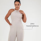 Macacão Longo Pantalona Elegante Festa Luxo Costas Ajustável