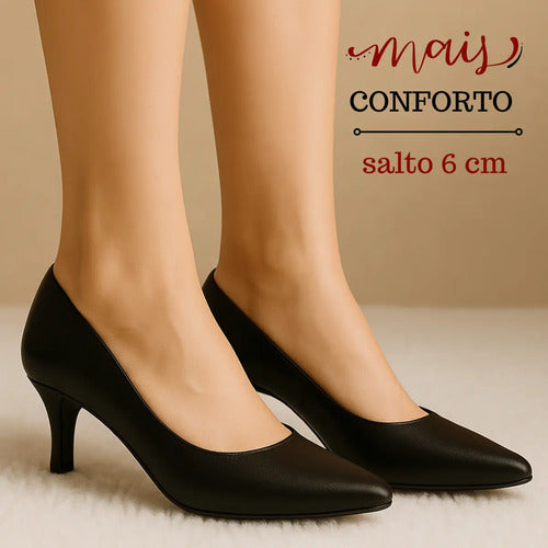 Scarpin Sapato Feminino Salto Baixo Fino Social Confortável