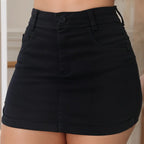 Short Saia Jeans Feminino Cintura Alta Com Lycra Stillger