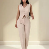 Conjunto Calça Skinny Com Colete Social Alfaiataria Feminino