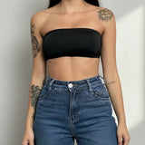 Cropped Tomara Que Caia Top Faixa De Malha Viscolycra