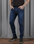 Calça Jeans Preta Super Skinny Masculina Lycra Premium