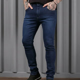 Calça Jeans Preta Super Skinny Masculina Lycra Premium