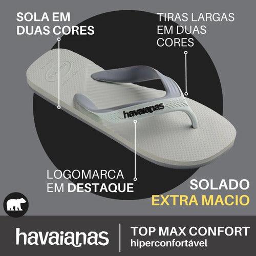 Chinelo Masculino Havaianas Casual Dual Tiras Largas Macio