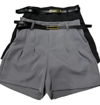 Kit 2 Short Alfaiataria Com Cinto Feminino Verão 2025