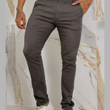 Calça Masculina Sarja Premium Esporte Fino Bolso Faca Lycra