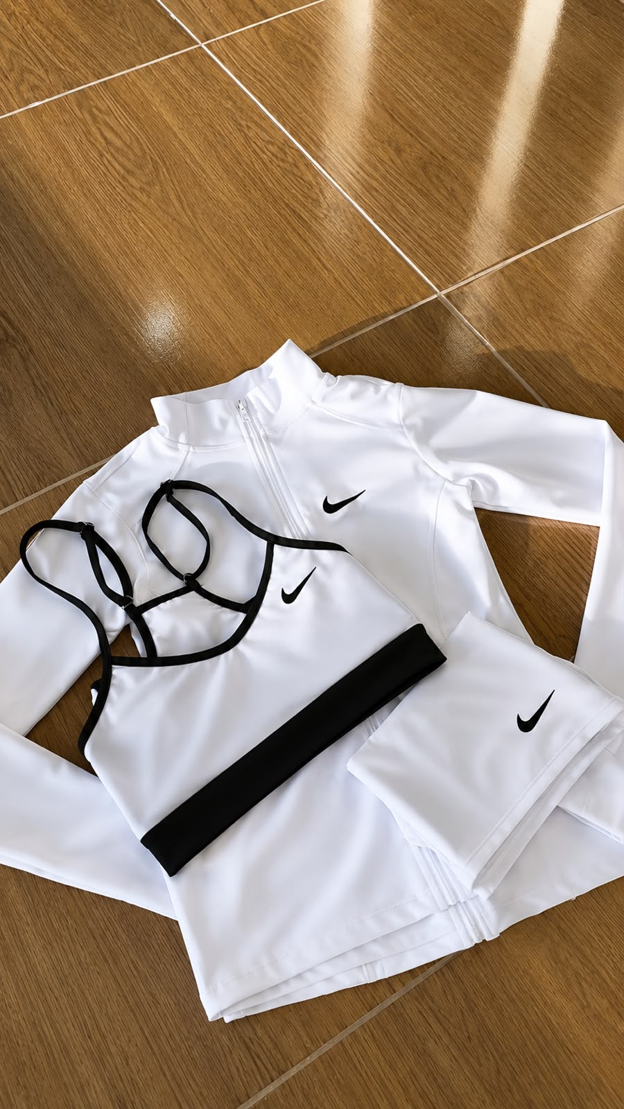 Kit Fitness Feminino Performance White 3 Peças
