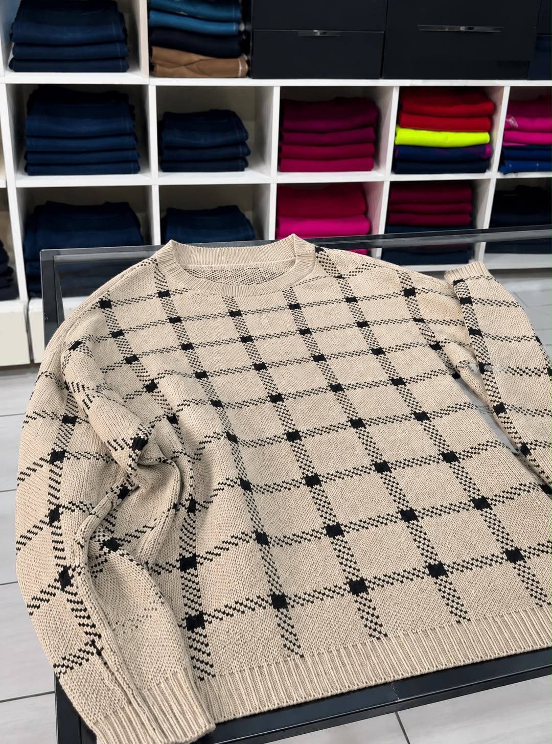 Suéter Tricot Xadrez Premium