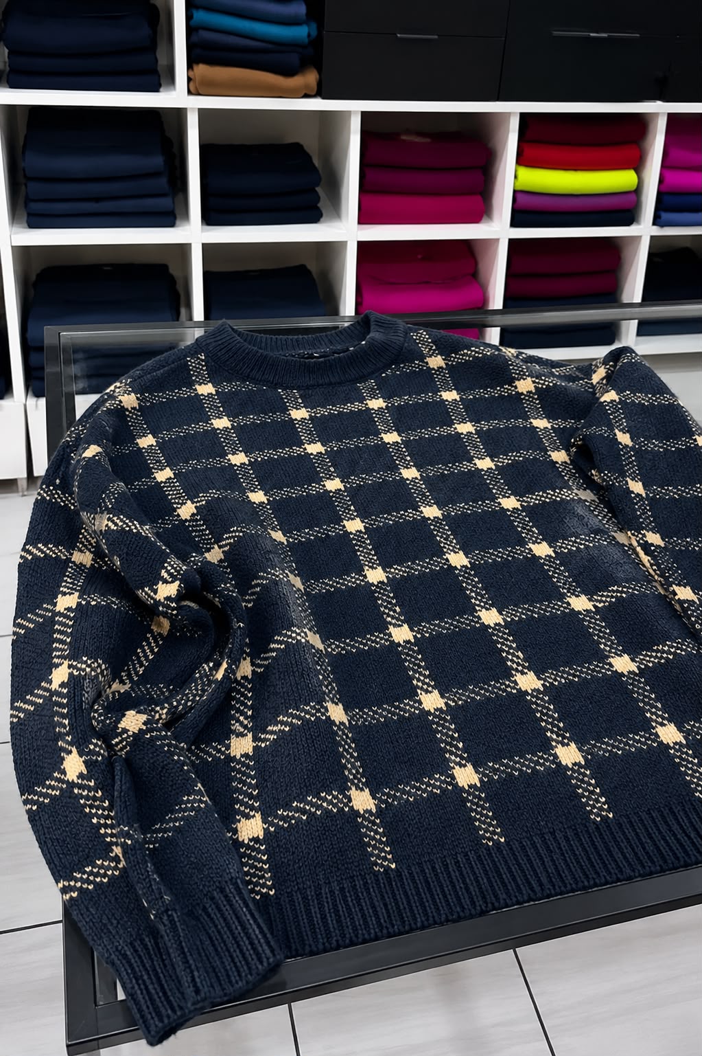 Suéter Tricot Xadrez Premium