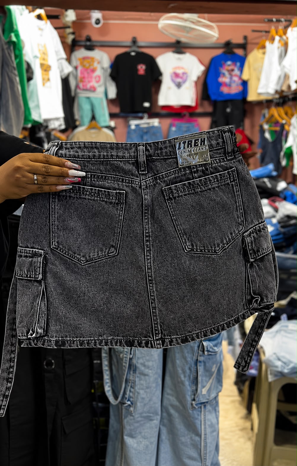 Saia Cargo Jeans Estonada Urban Black