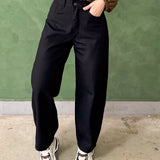 CALÇA BALLOON JEANS PRETA