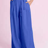 Calça alfaiataria pantalona com cinto